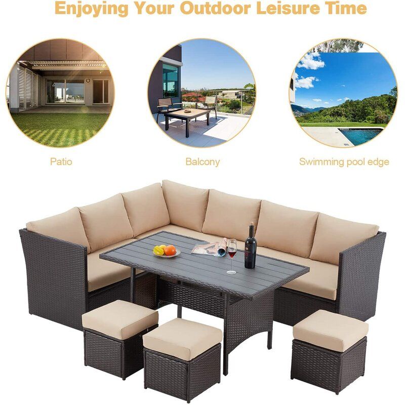 Hinesville Wicker Rattan Seating Group with Cushions thumbnail 4