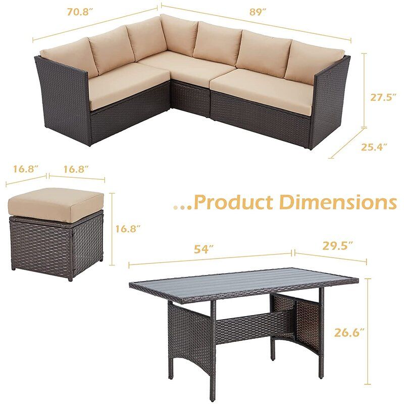Hinesville Wicker Rattan Seating Group with Cushions thumbnail 5