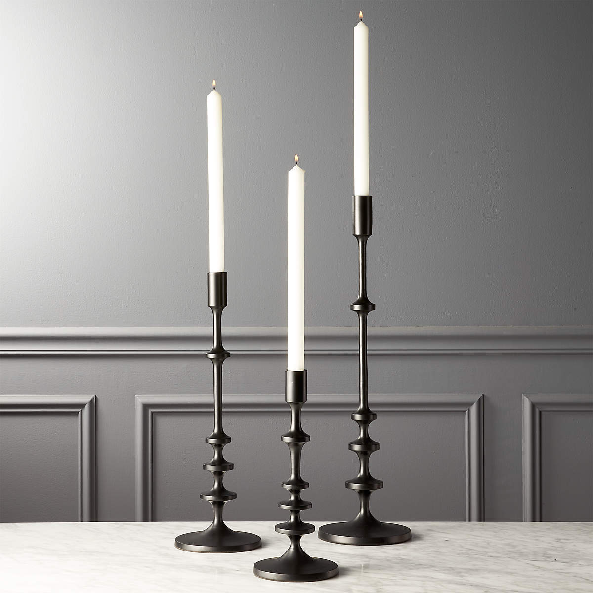 Allis Black Taper Candle Holder-Large thumbnail 3