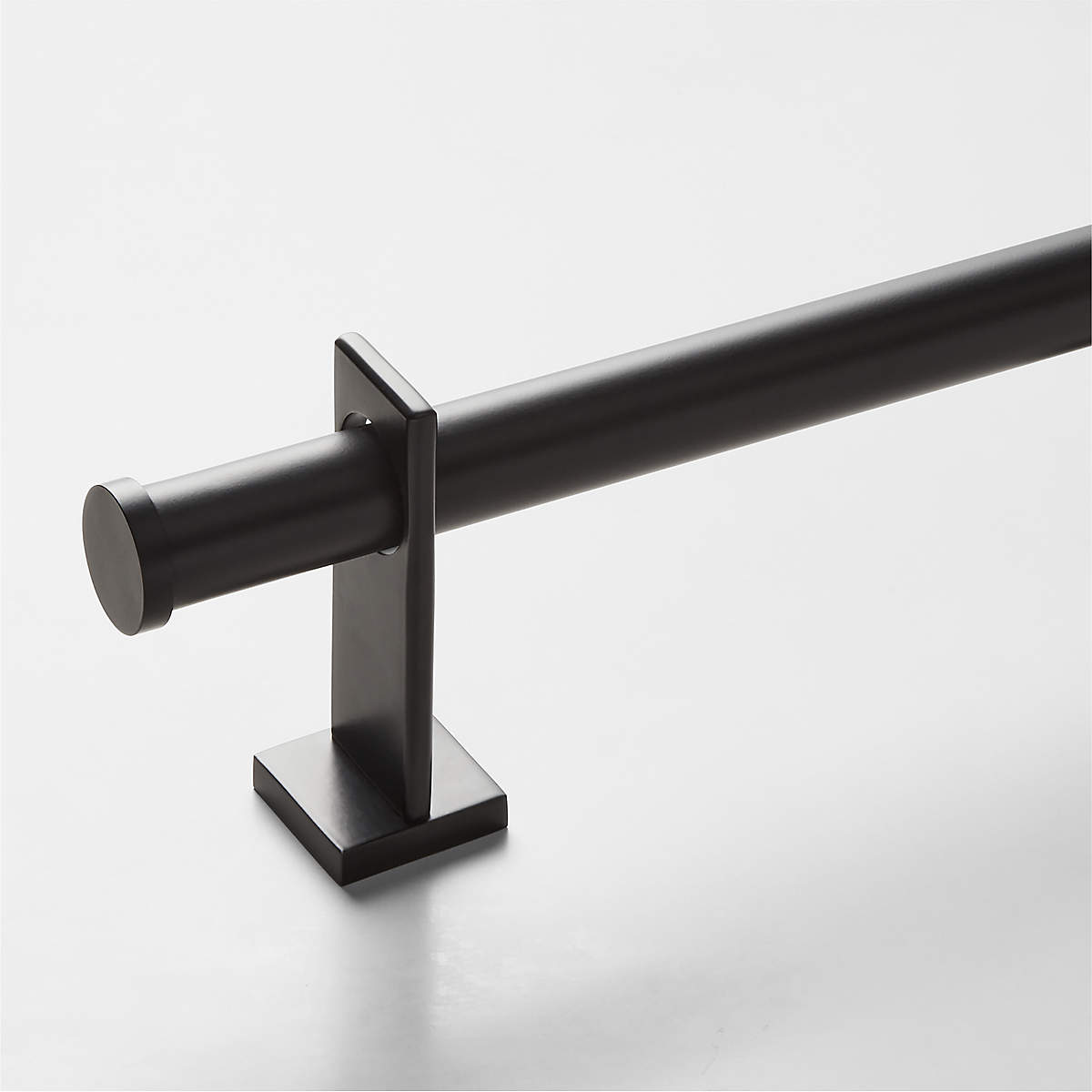 Cruz Single Matte Black Curtain Rod  28"- 48" thumbnail 2