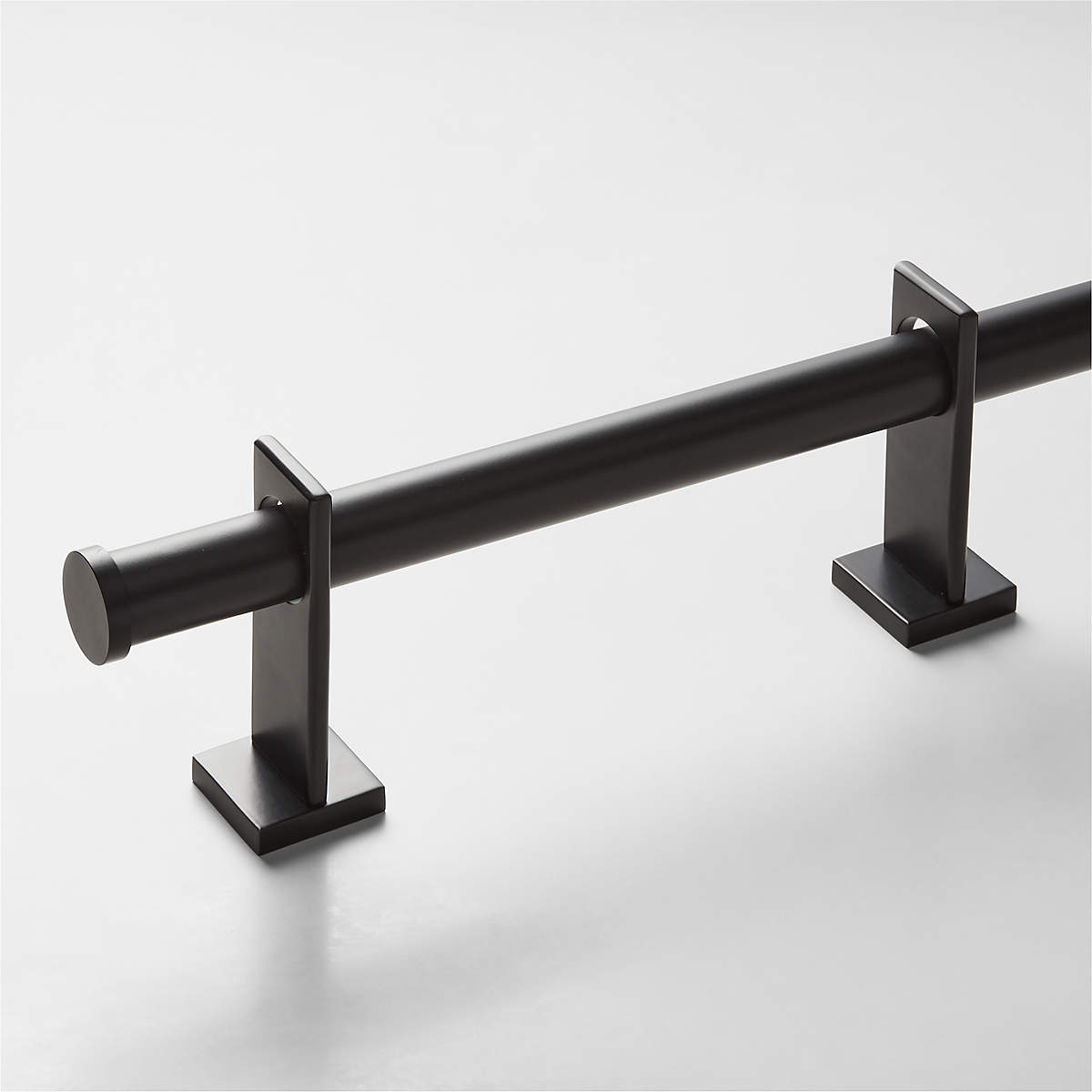Cruz Single Matte Black Curtain Rod 48"- 88" thumbnail 2