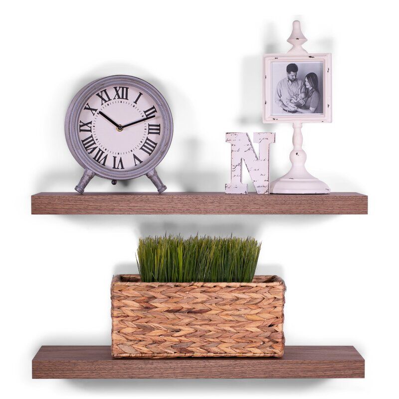 Bridgecliff Poplar Solid Wood Floating Shelf Set of 2 thumbnail 3