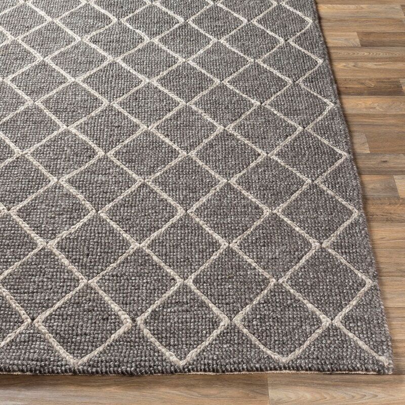 Blarney Hand Woven Flatweave Charcoal Ivory Area Rug-9'x13' thumbnail 3