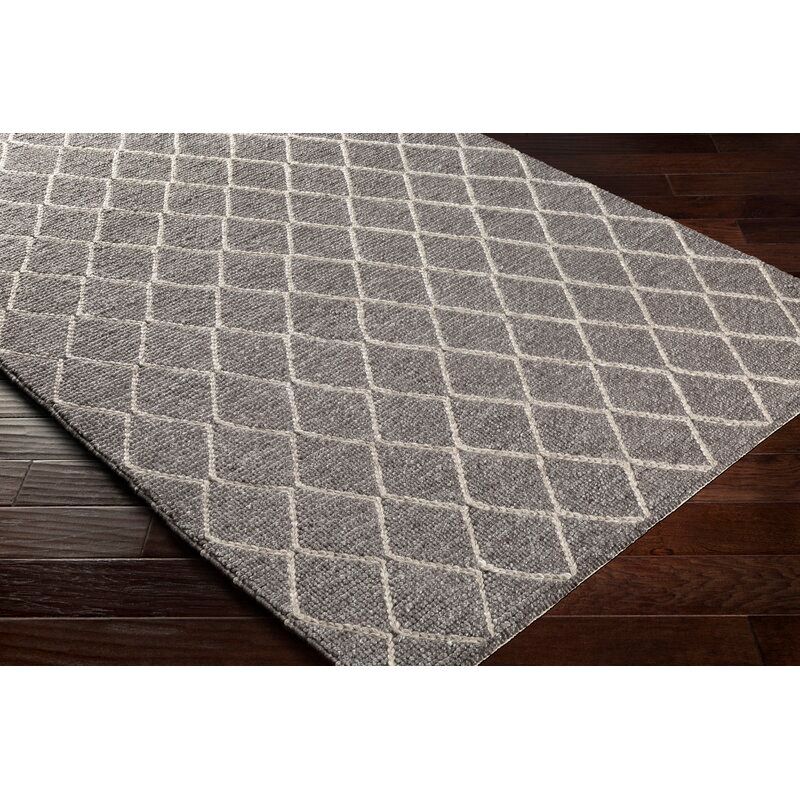 Blarney Hand Woven Flatweave Charcoal Ivory Area Rug-9'x13' thumbnail 4