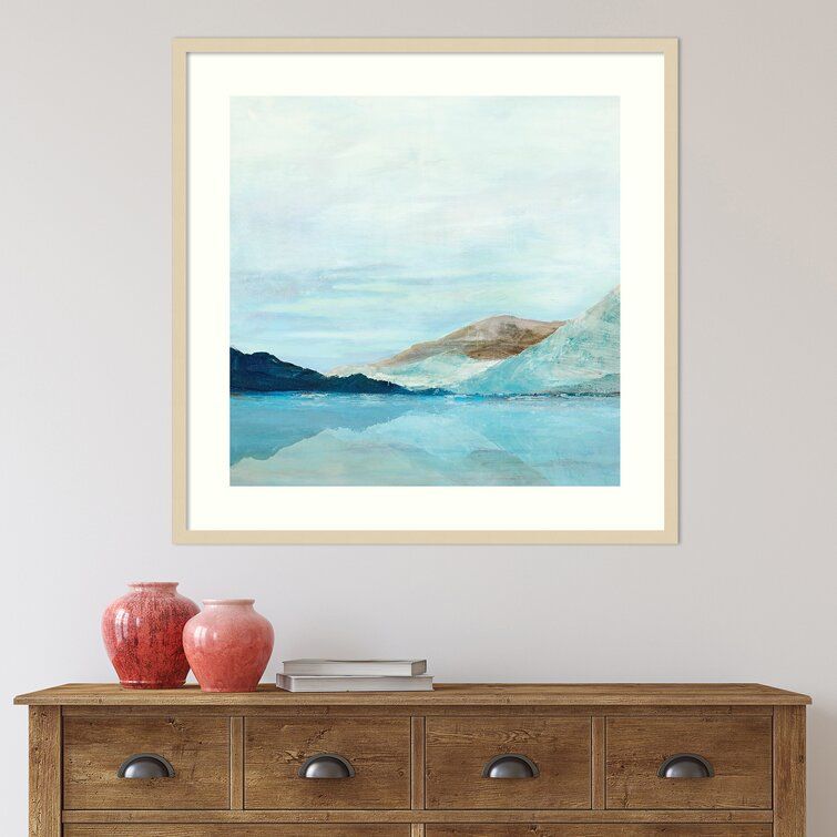 Coastal Mountains Painting Print on Paper With Frame-41.38"x41.38" thumbnail 2