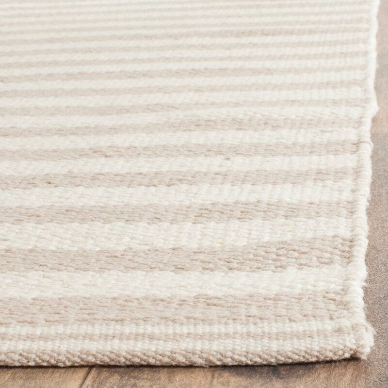 Orwell Striped Handmade Flatweave Cotton Area Rug-8'x10' thumbnail 3