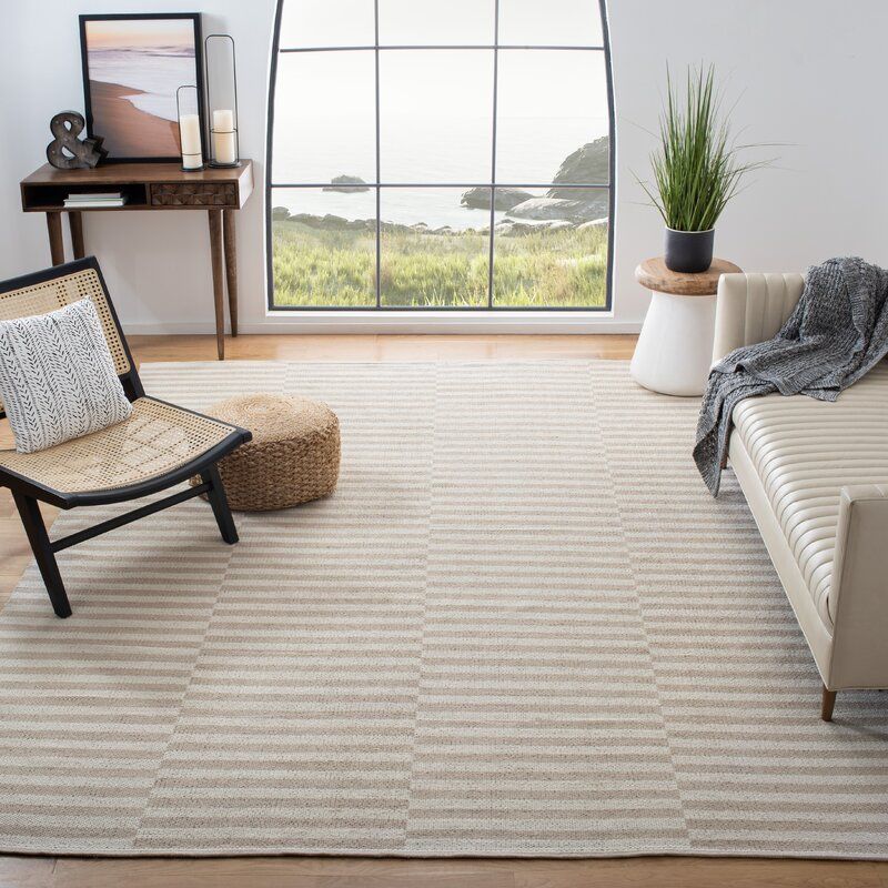 Orwell Striped Handmade Flatweave Cotton Area Rug-8'x10' thumbnail 5