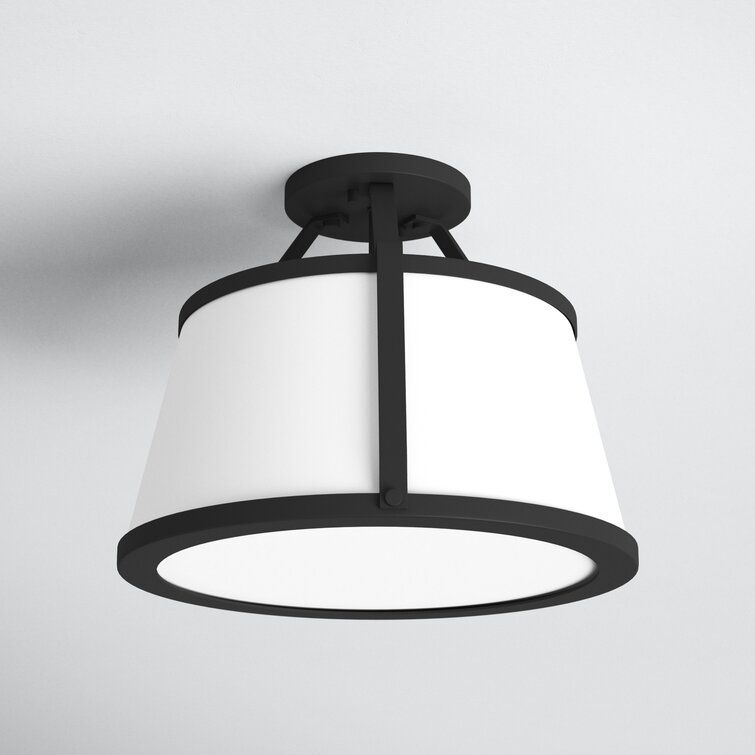 Escher 3 Light Simple Schoolhouse Semi Flush Mount thumbnail 2