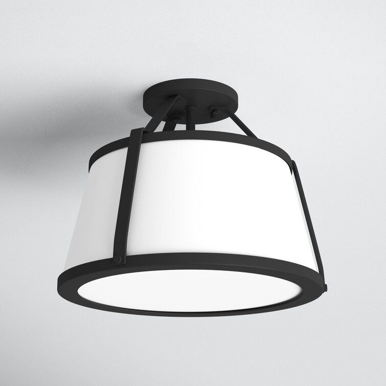 Escher 3 Light Simple Schoolhouse Semi Flush Mount thumbnail 3