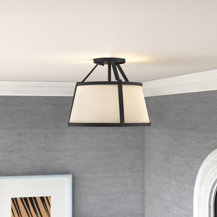 Escher 3 Light Simple Schoolhouse Semi Flush Mount thumbnail 4