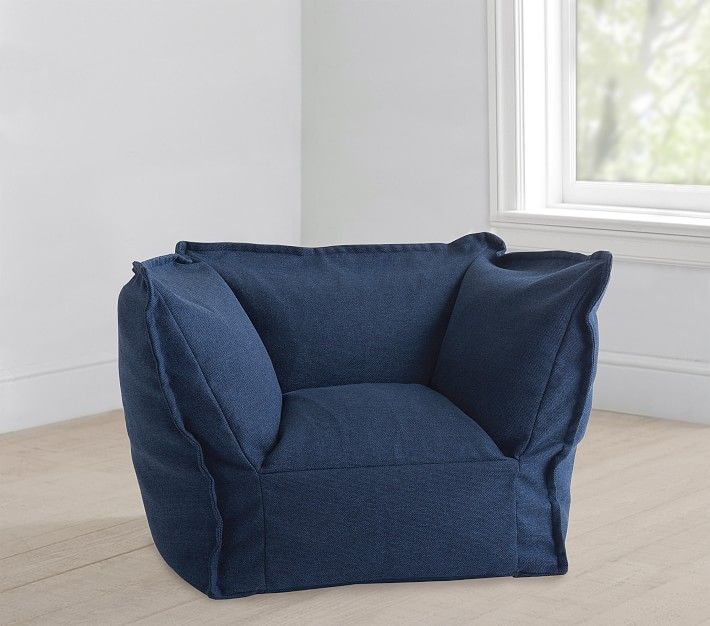 Navy Flange Bean Chair thumbnail 3