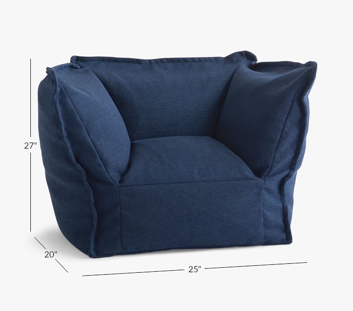 Navy Flange Bean Chair thumbnail 2