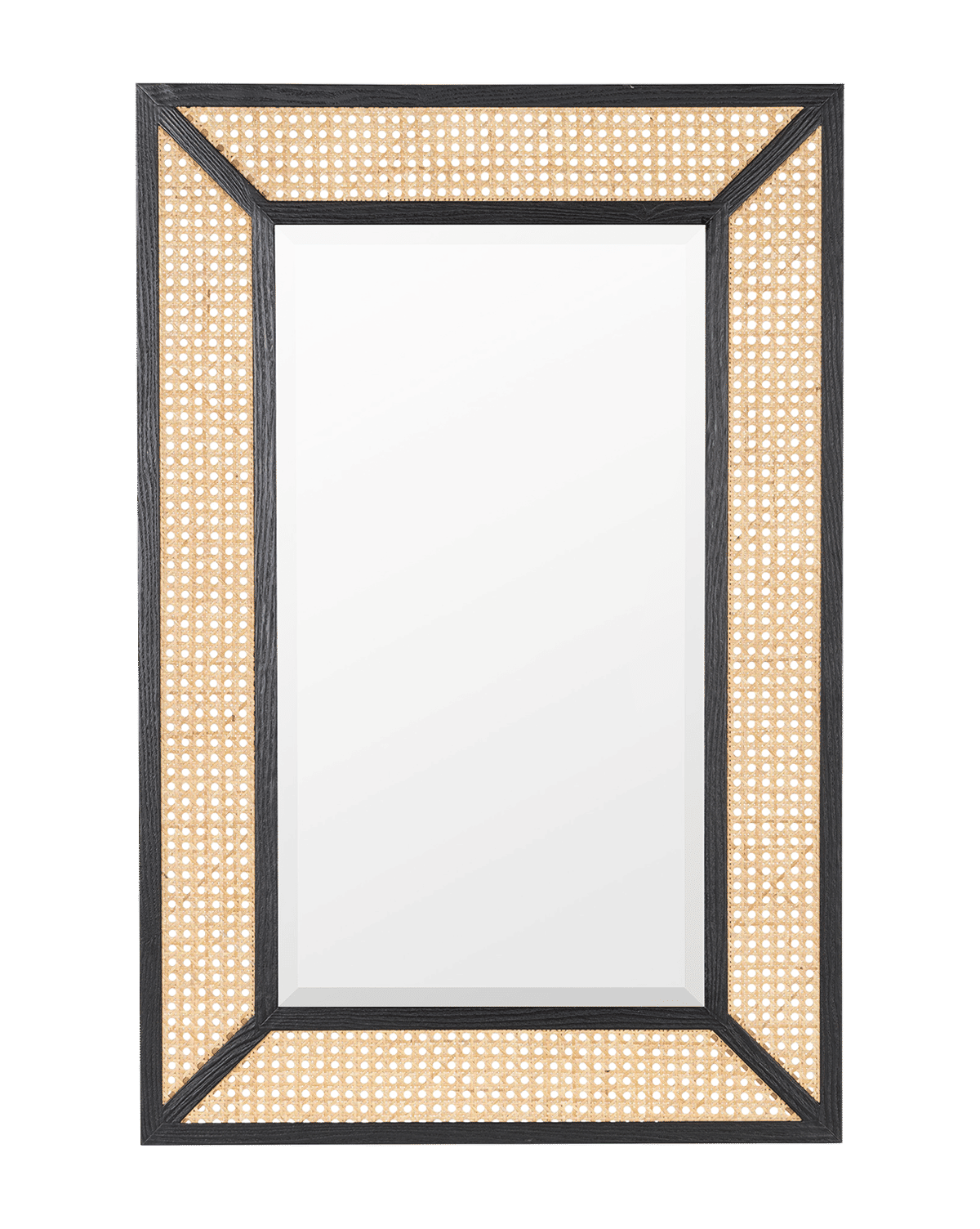 Fia Wall Mirror Black and Natural thumbnail 2