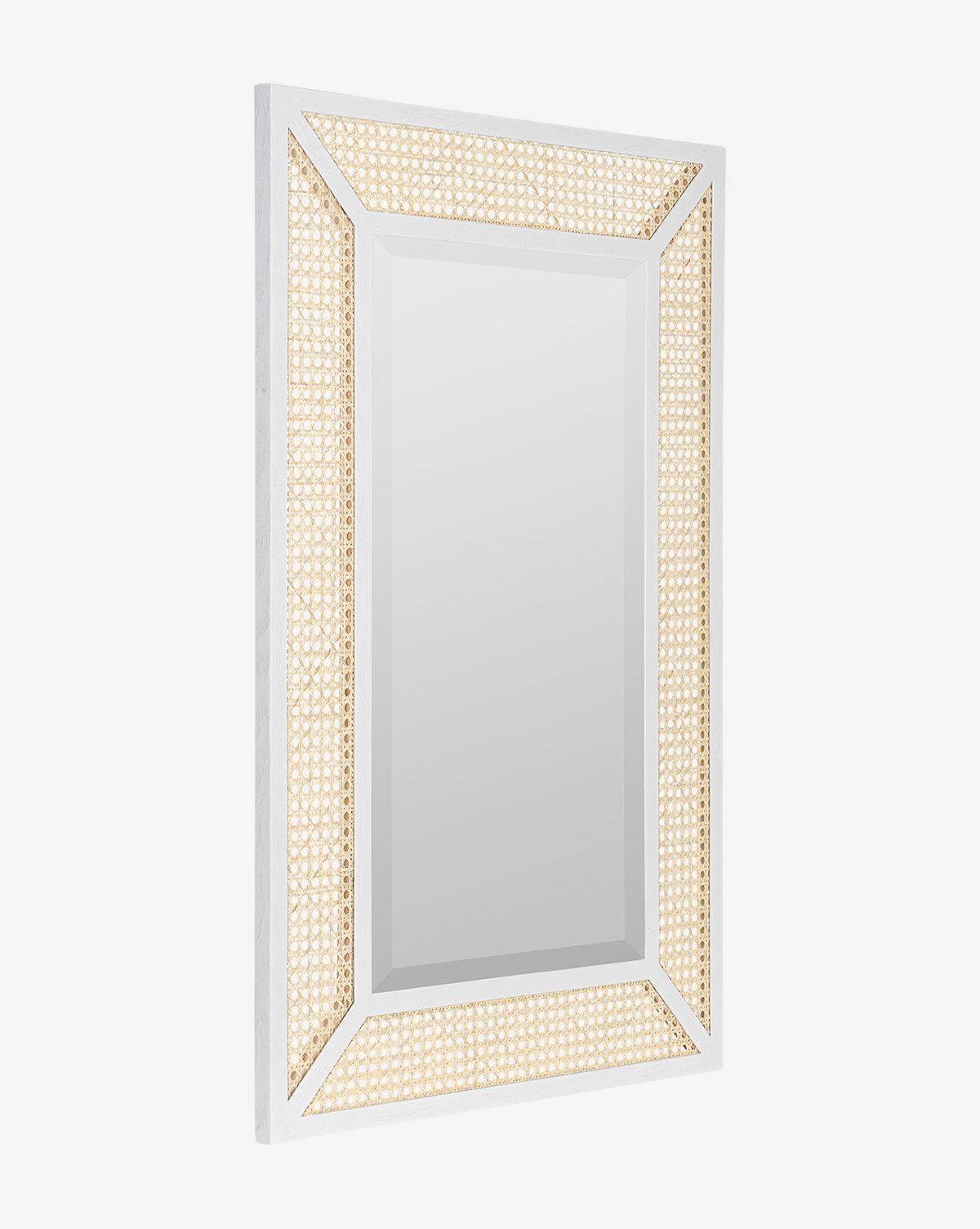 Fia Wall Mirror White and Natural thumbnail 2