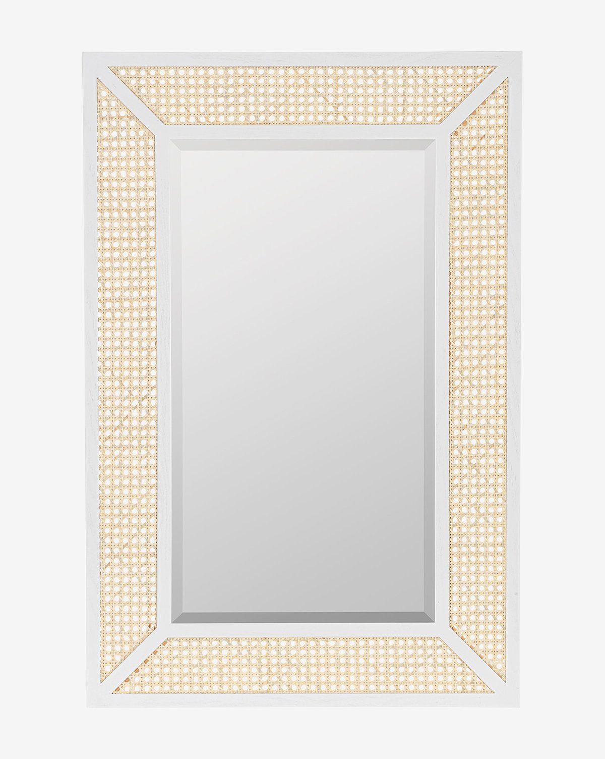Fia Wall Mirror White and Natural thumbnail 3