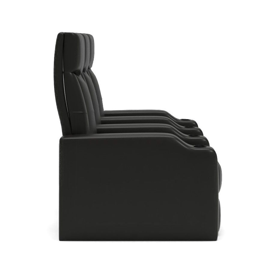 Wide Leather Match Home Theater Sofa with Cup Holder thumbnail 2