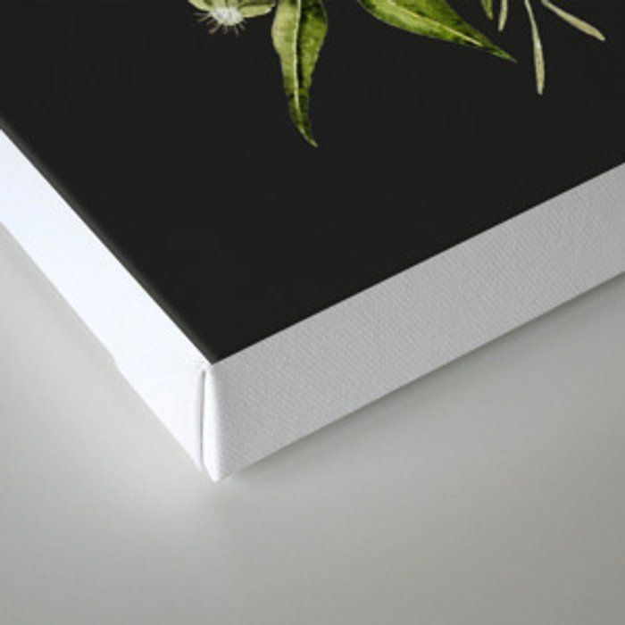 Wildflower and Butterflies Bouquet on Charcoal Black Canvas Print No Frame-24"x31" thumbnail 2