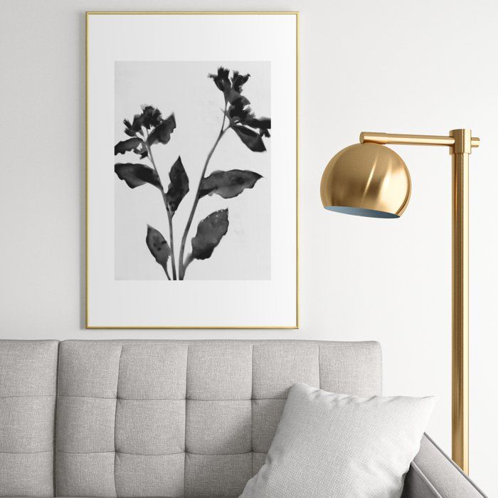 Black and White Moody Floral 2 Framed Art Print with frame-24"x36" thumbnail 3