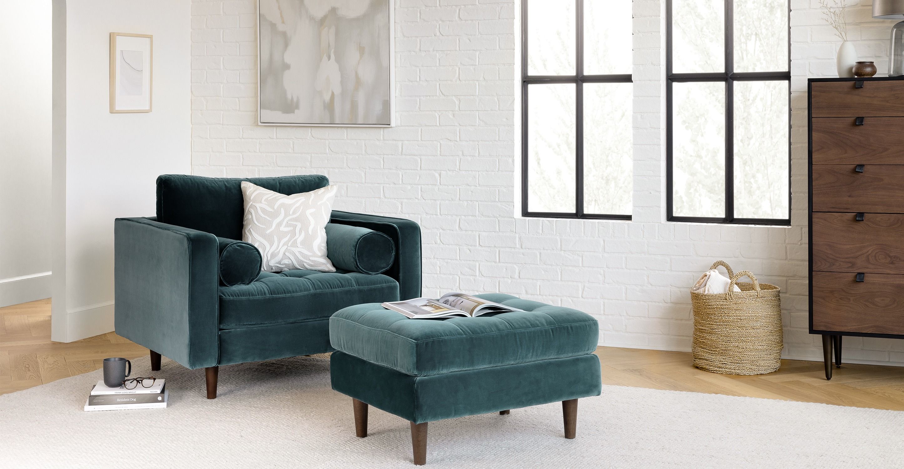 Sven Pacific Blue Chair Velvet thumbnail 2