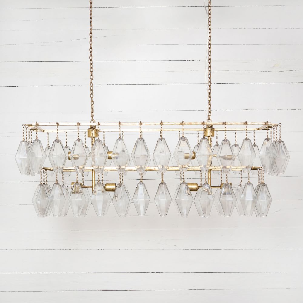Grand Waterfall Rectangle Chandelier 52" thumbnail 2