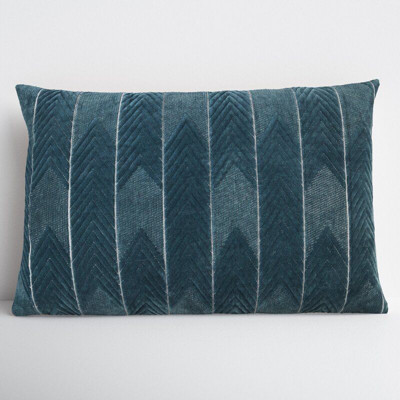 Floretta Cotton Lumbar Pillow Cover With Insert-24"x16" thumbnail 3