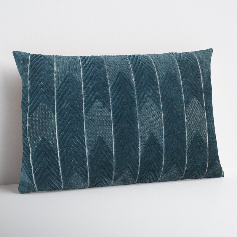 Floretta Cotton Lumbar Pillow Cover With Insert-24"x16" thumbnail 5