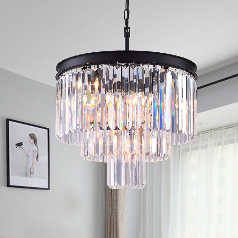 Hallum 7-Light Unique Tiered Chandelier with Crystal Accents thumbnail 7