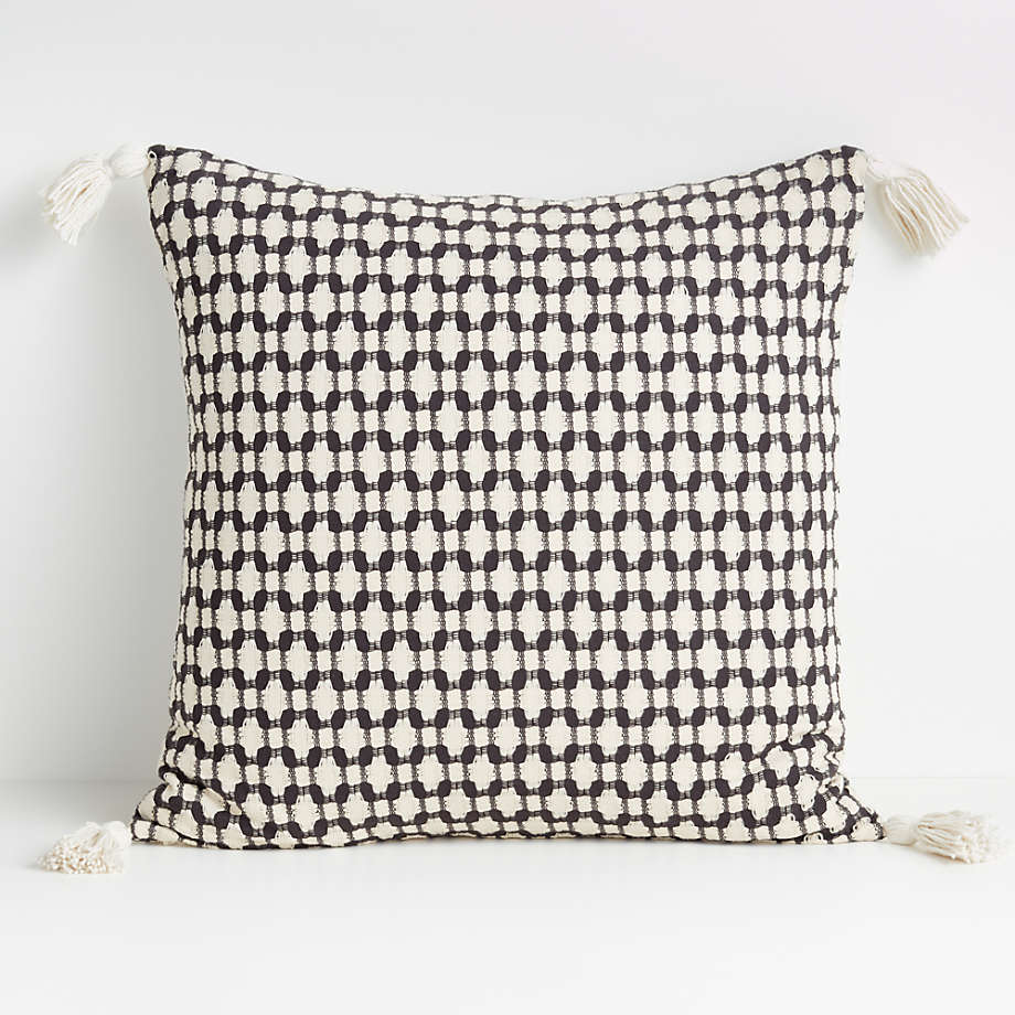 Tahona Obsidian Textured Pillow Cover With Down Alternative Insert 23"x23" thumbnail 2