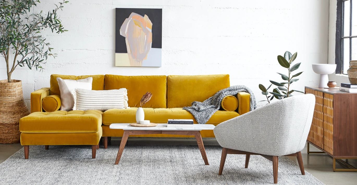 Sven Yarrow Gold Left Sectional Sofa thumbnail 2