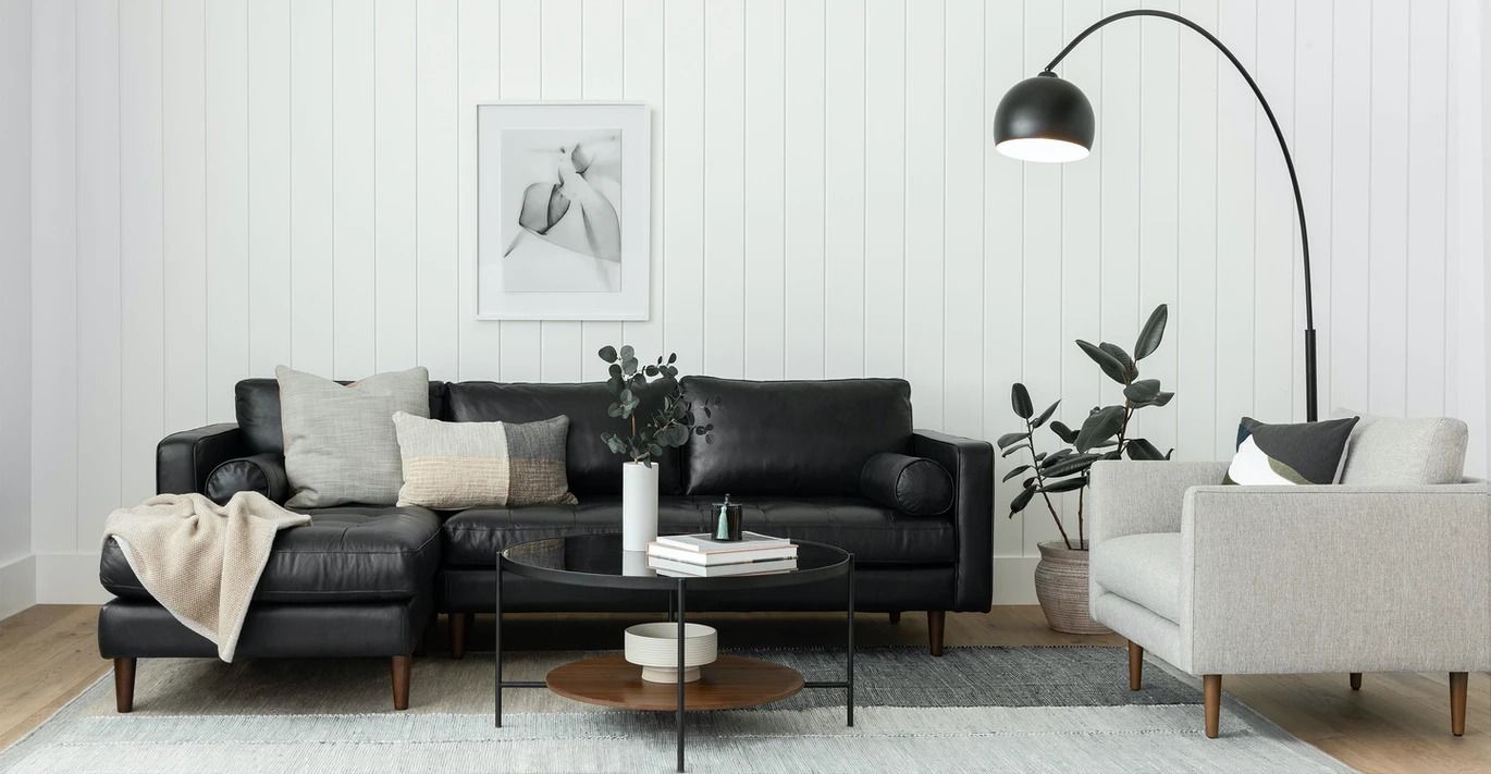 Sven Oxford Black Left Sectional Sofa thumbnail 2