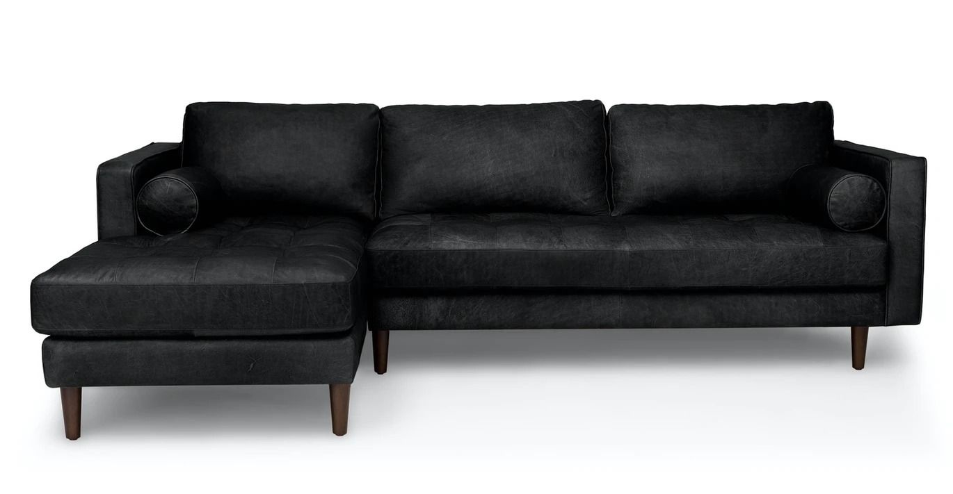 Sven Oxford Black Left Sectional Sofa thumbnail 3
