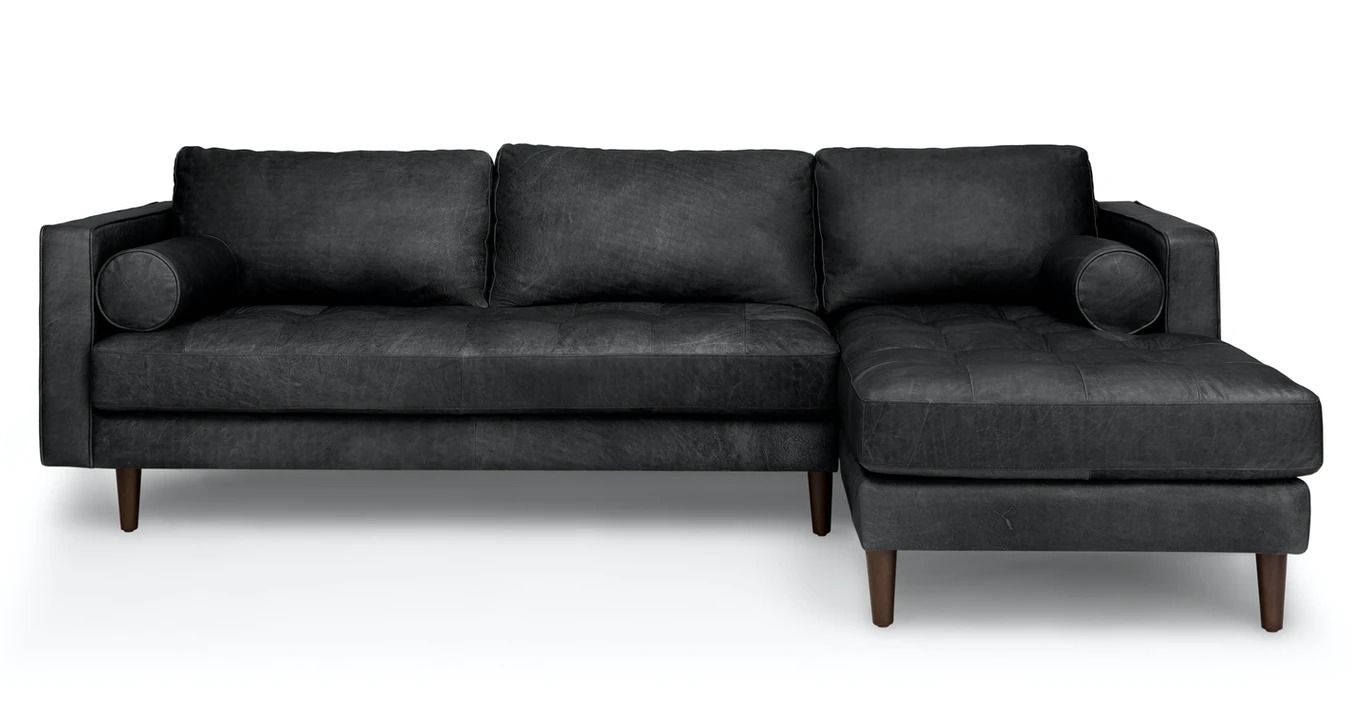 Sven Oxford Black Right Sectional Sofa thumbnail 3