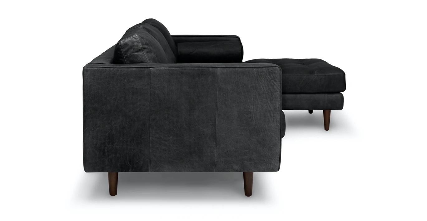 Sven Oxford Black Right Sectional Sofa thumbnail 4