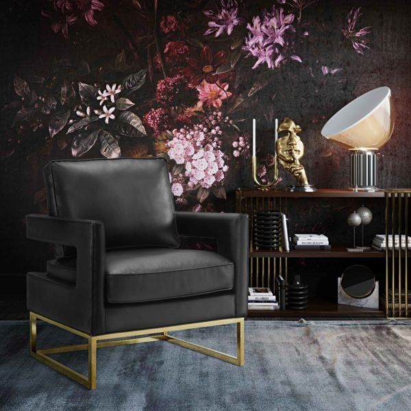 Avery Black Leather Chair thumbnail 2