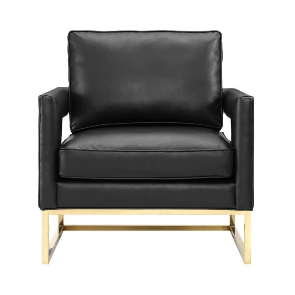 Avery Black Leather Chair thumbnail 3