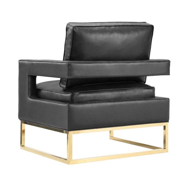 Avery Black Leather Chair thumbnail 4