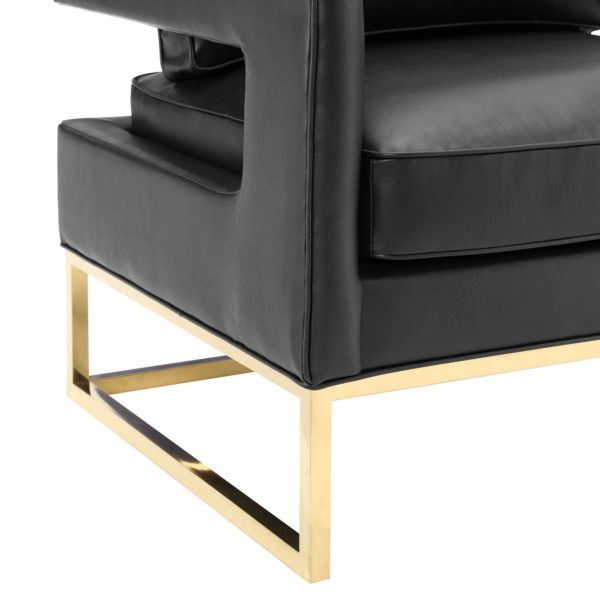Avery Black Leather Chair thumbnail 5