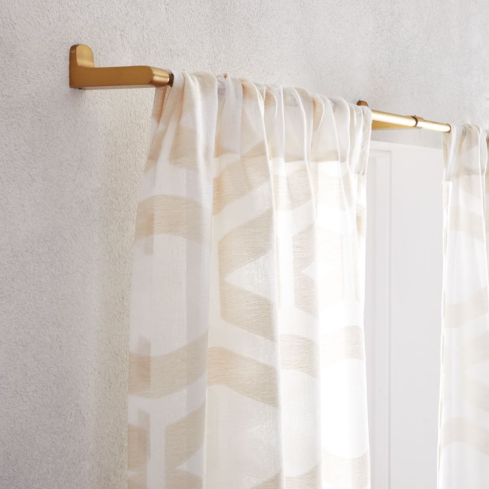 Semi Sheer Clipped Jacquard Curtain-96" thumbnail 2