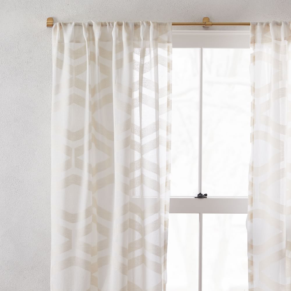 Semi Sheer Clipped Jacquard Curtain-96" thumbnail 3