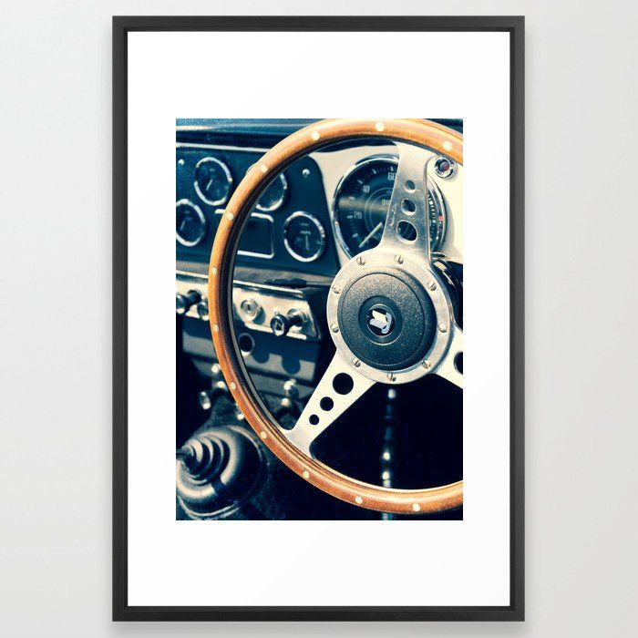 Old Triumph Wheel Classic Cars Photography Framed Art Print-24"x36" thumbnail 2