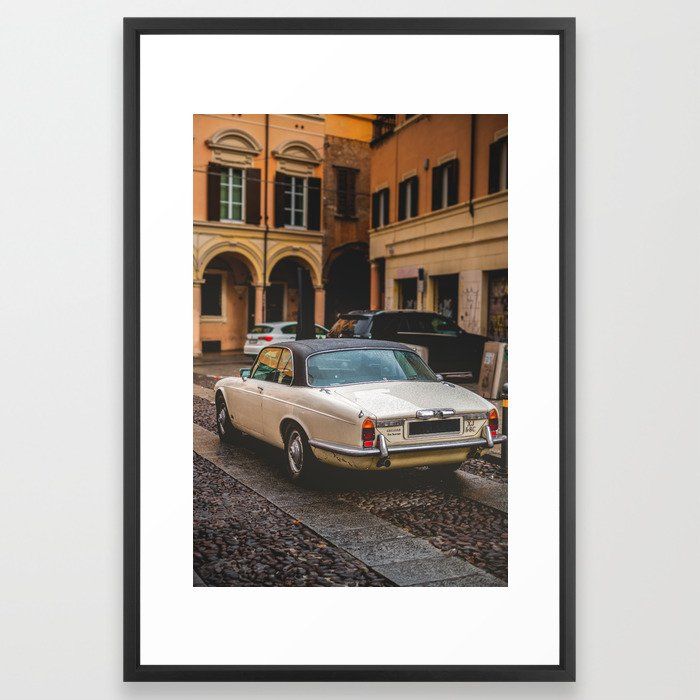 vintage jaguar car background Framed Art Print 24"x36" thumbnail 2