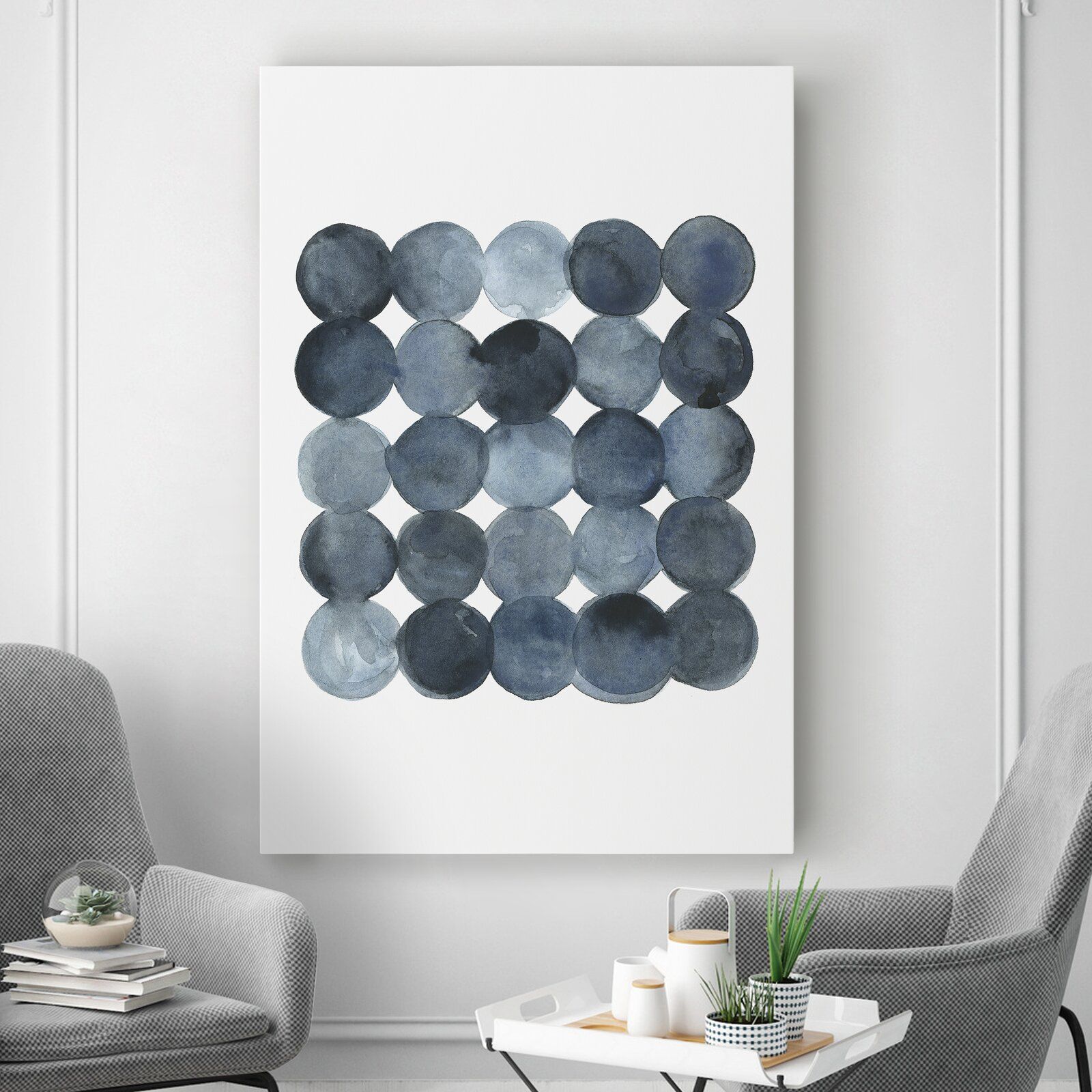 Blue Gray Density I Print on Canvas without Frame-48"x36" thumbnail 5