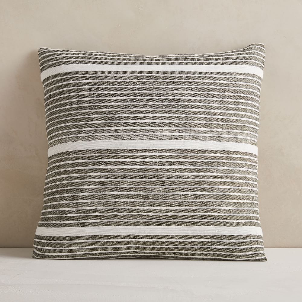 Silk Mini Stripe Pillow Cover No Insert 20"x20"  thumbnail 2
