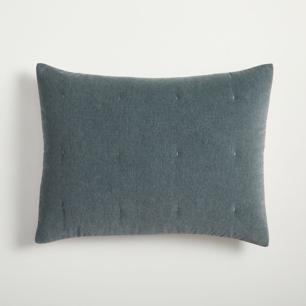 Classic Cotton Velvet Tack Stitch Shams With Insert 26"x20" thumbnail 3