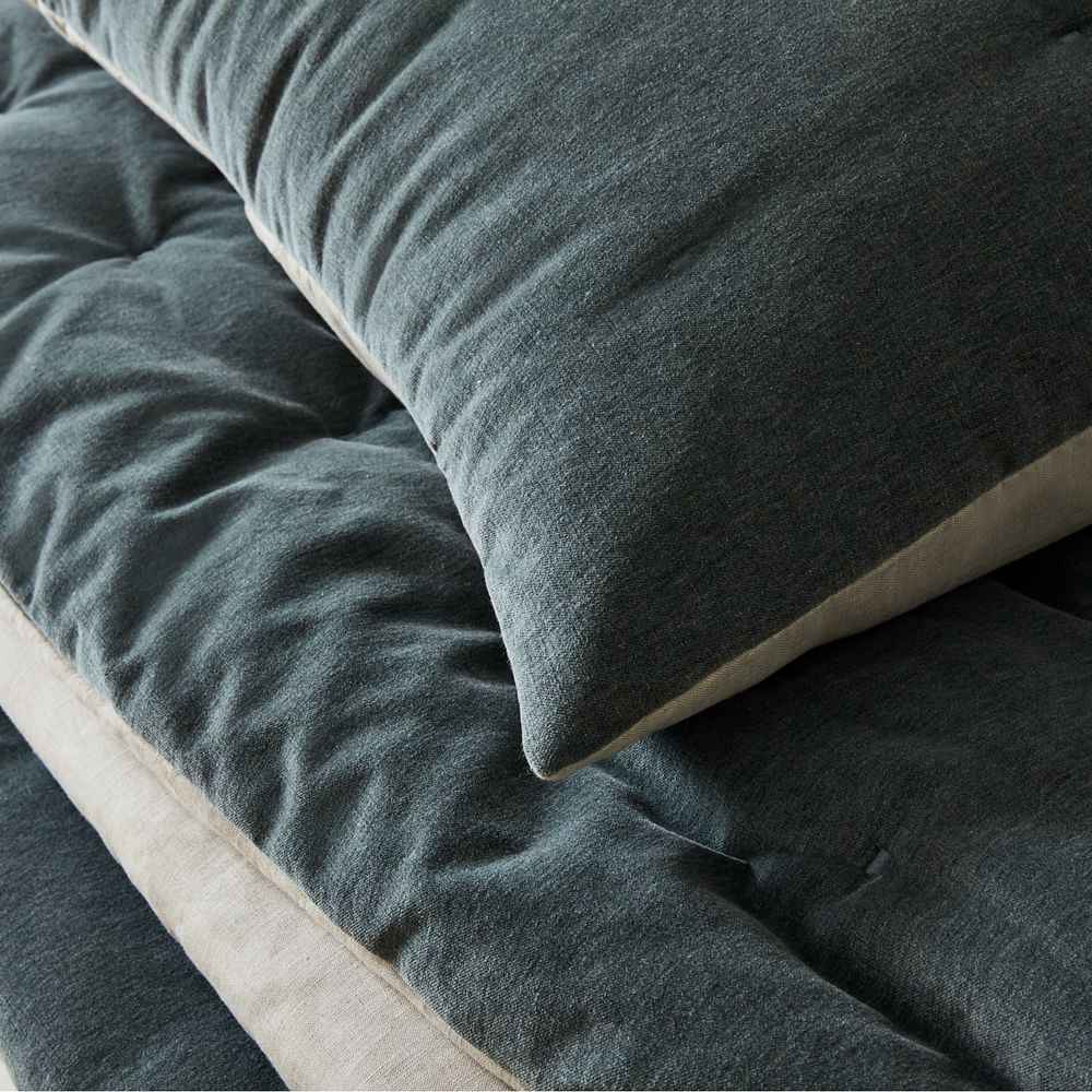 Classic Cotton Velvet Tack Stitch Shams With Insert 26"x20" thumbnail 4