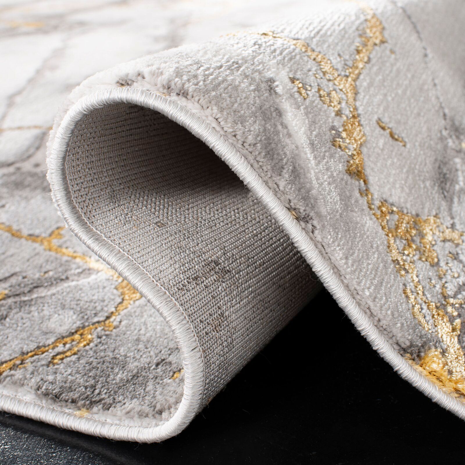 Coupland Abstract Gray/Gold Area Rug 9'x12' thumbnail 6