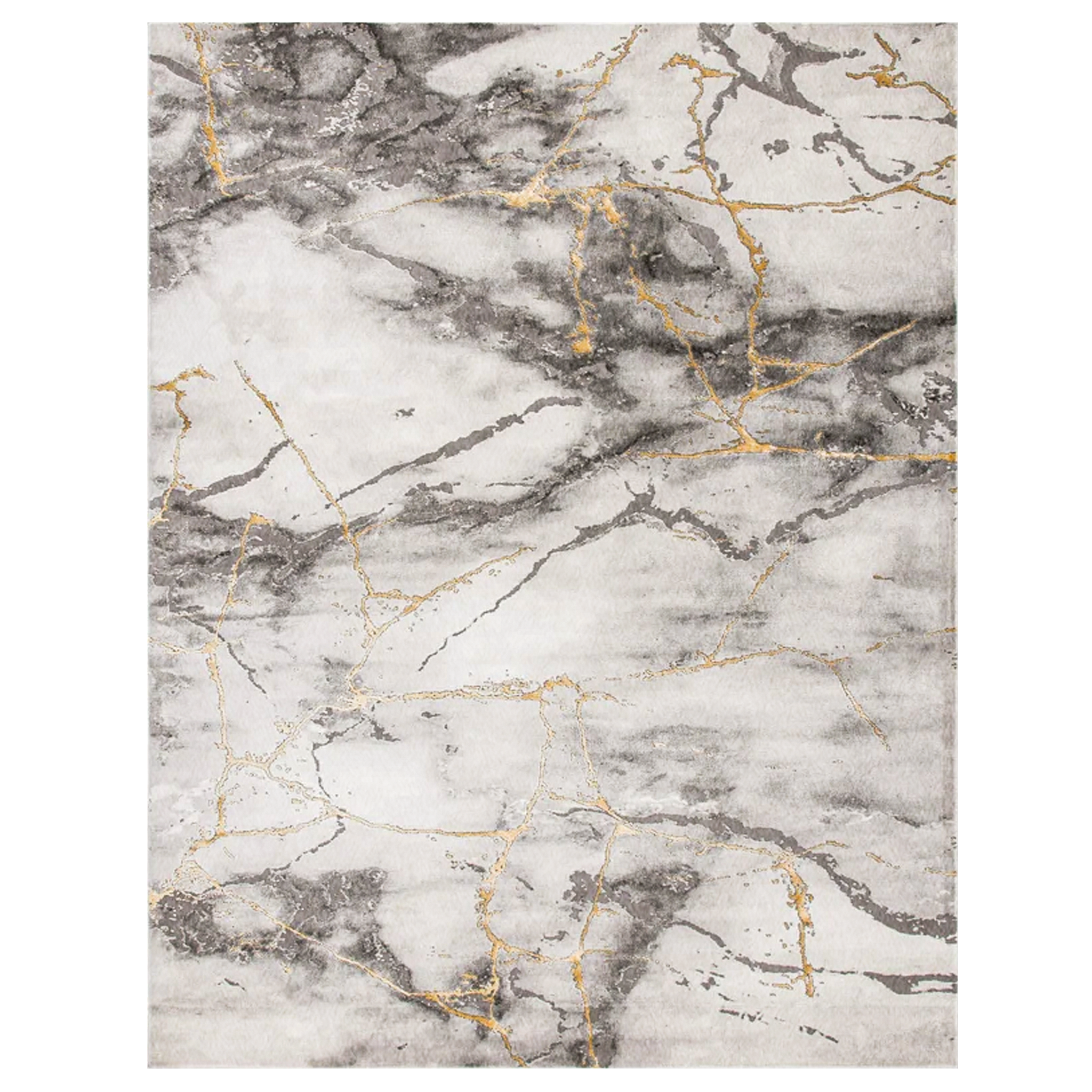 Coupland Abstract Gray/Gold Area Rug 9'x12' thumbnail 7