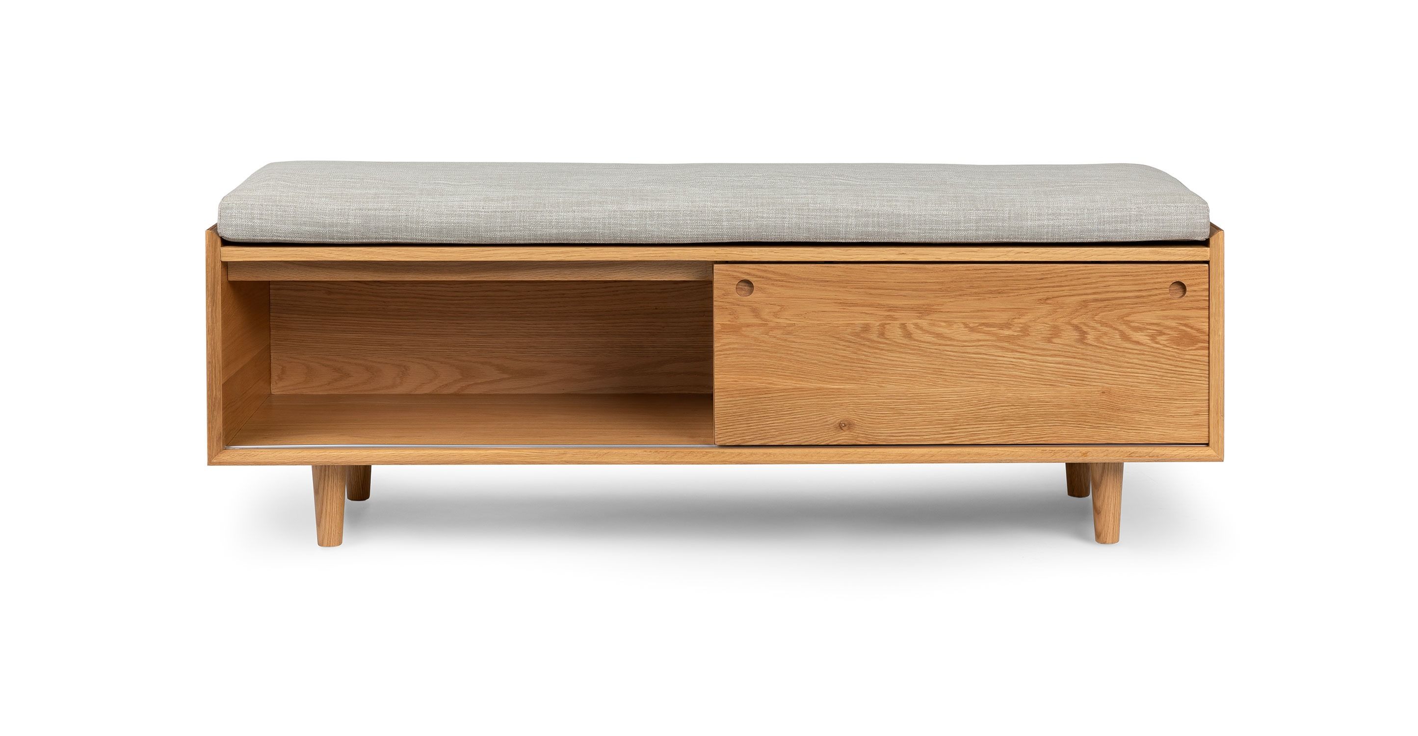 Nederin Rain Cloud Gray Oak Bench thumbnail 3