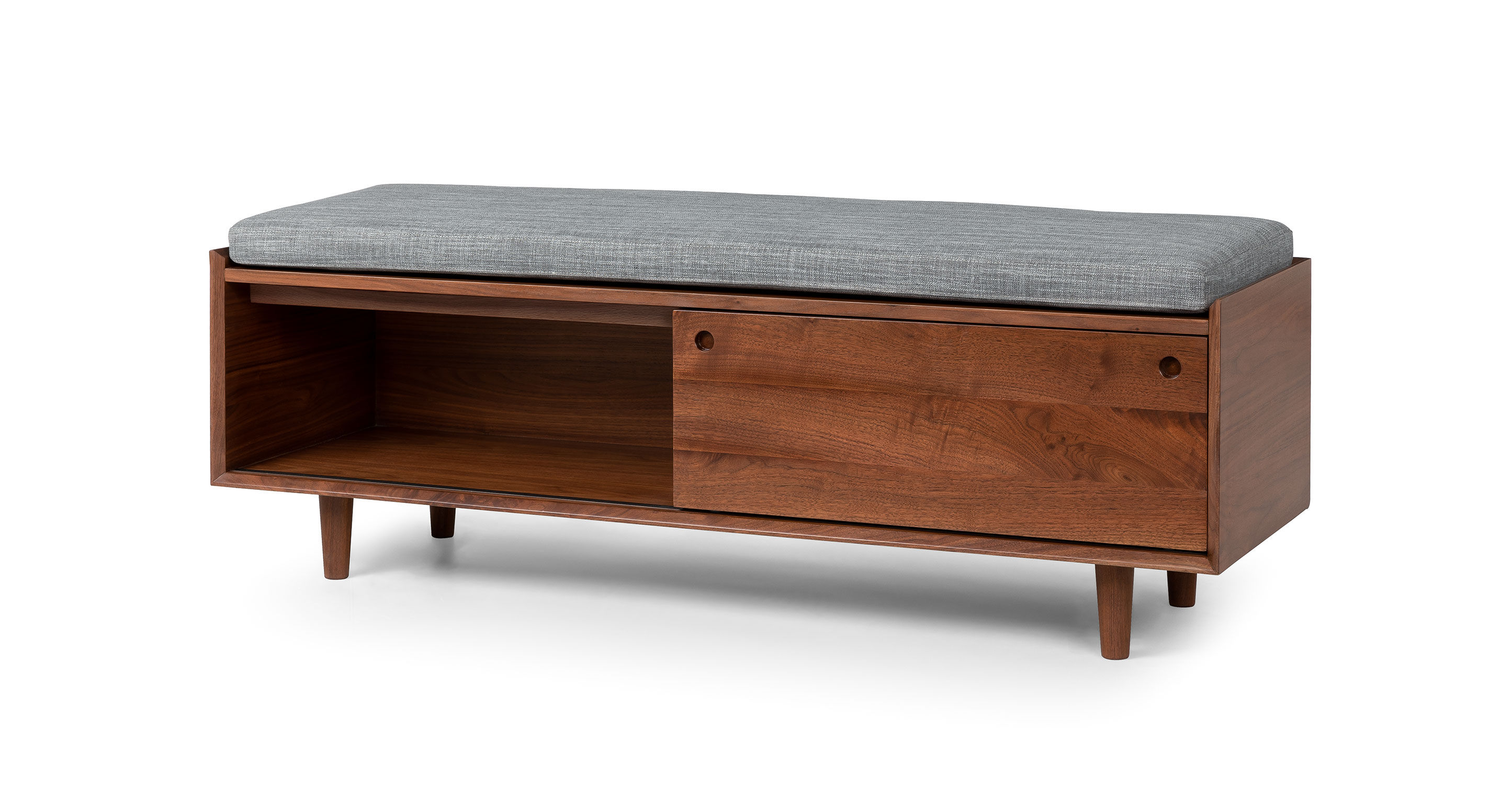 Nederin Pebble Gray Walnut Bench thumbnail 3