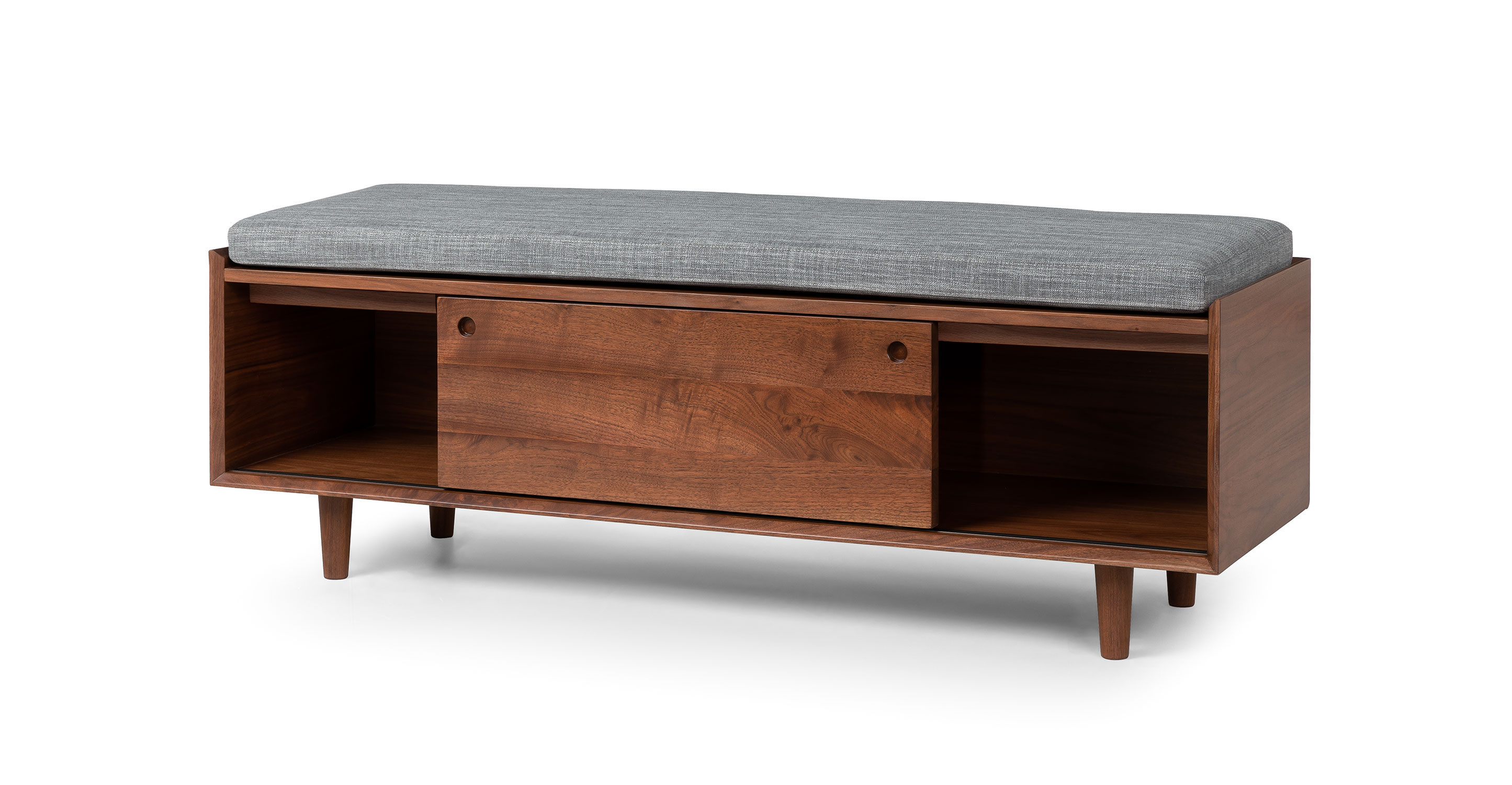 Nederin Pebble Gray Walnut Bench thumbnail 4